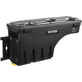 VEVOR Truck Bed Storage Box, Lockable Swing Case with Password Padlock, 6.6 Gal/25 L ABS Wheel Well Tool Box, Waterproof and Durable