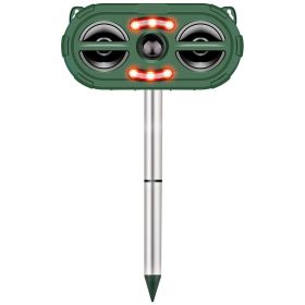 Solar Ultrasonic Animal Repeller Motion Sensor Animal Repellent USB Animal Chaser IP66 Waterproof for Farm Garden Yard to Drive Deer Raccoon Squi