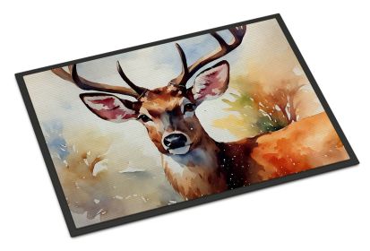 Deer Doormat Front Door Mat Indoor Outdoor Rugs for Entryway, Non Slip Washable Low Pile, 24H X 36W