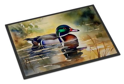 Wood Duck Doormat Front Door Mat Indoor Outdoor Rugs for Entryway, Non Slip Washable Low Pile, 24H X 36W