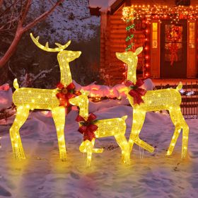 3-Piece Lighted Christmas Reindeer Family Set Outdoor Decorations