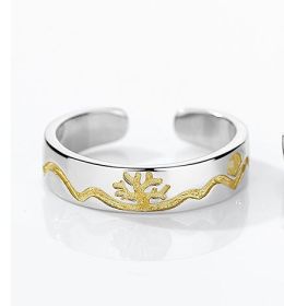 A Deer Has You Couple Ring Men's And Women's Sterling Silver (Color: Men, size: Open)