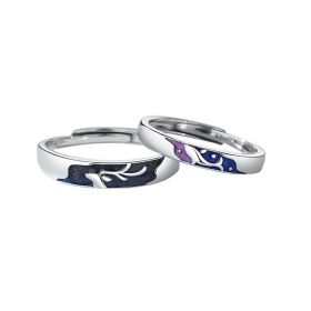 New Whale Deer Couple Rings For Women (Color: A pair of rings)