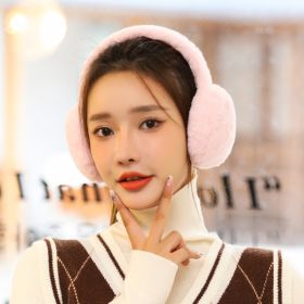 Warm Earmuffs Winter Earmuffs Men's and Women's Common Plush Earmuffs Earmuffs Rabbit Hair Earmuffs Korean Edition Cute Back Wear (colour: Lotus root pink)