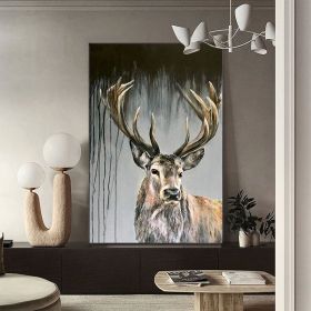 Large Abstract Deer Oil Painting on Canvas Original Hand-painted Stag Canvas Wall Art Modern Animal Painting for Living Room Home décor (Style: 01, size: 50x70cm)