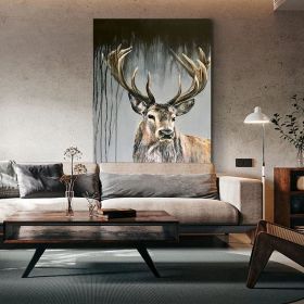 Large Abstract Deer Oil Painting on Canvas Original Hand-painted Stag Canvas Wall Art Modern Animal Painting for Living Room Home décor (Style: 01, size: 90x130cm)