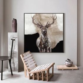 Large Abstract Deer Oil Painting on Canvas Original Hand-painted Stag Canvas Wall Art Modern Animal Painting for Living Room Home décor (Style: 01, size: 60x60cm)