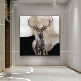 Large Abstract Deer Oil Painting on Canvas Original Hand-painted Stag Canvas Wall Art Modern Animal Painting for Living Room Home décor (Style: 01, size: 100x100cm)