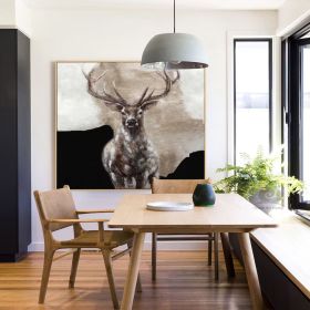 Large Abstract Deer Oil Painting on Canvas Original Hand-painted Stag Canvas Wall Art Modern Animal Painting for Living Room Home décor (Style: 01, size: 120x120cm)
