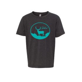 Youth Teal/Charcoal Deer Shirt (size: XS-4/5)
