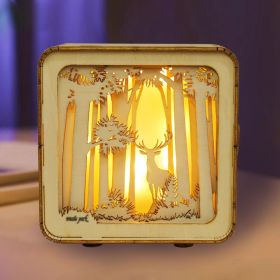 3D Wooden Puzzles Night Lights Desk Decorations Birthday Christmas Gifts For Women Age14+ (shape: Elven deer)