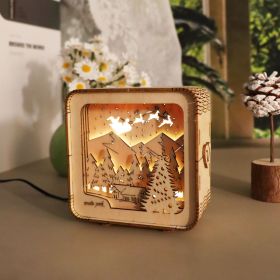 3D Wooden Puzzles Night Lights Desk Decorations Birthday Christmas Gifts For Women Age14+ (shape: Merry Christmas)
