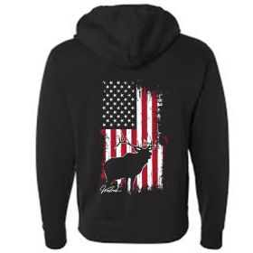 WT Elk Flag Hoodie (size: XXL)