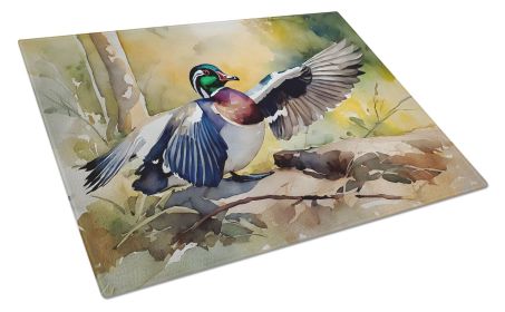 NEW Wood Duck Glass Cutting Board Decorative Tempered Glass Kitchen Cutting and Serving Board Large Size Chopping Board (Default: Default)