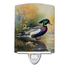 NEW Wood Duck Ceramic Night Light Compact, UL-Certified, Ideal for Bedroom, Bathroom, Nursery, Hallway, Kitchen, 6x4x3, Multicolor (Default: Default)