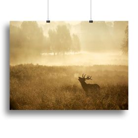 Large red deer stag silhouette in autumn Canvas Print or Poster (Type: Poster Print, size: 32" x 24" / 80cm x 60cm (approx))