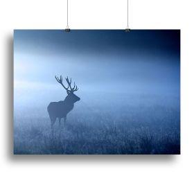 Red deer stag silhouette Canvas Print or Poster (Type: Standard Framed Canvas Print, size: 28" x 20" / 70cm x 50cm (approx))